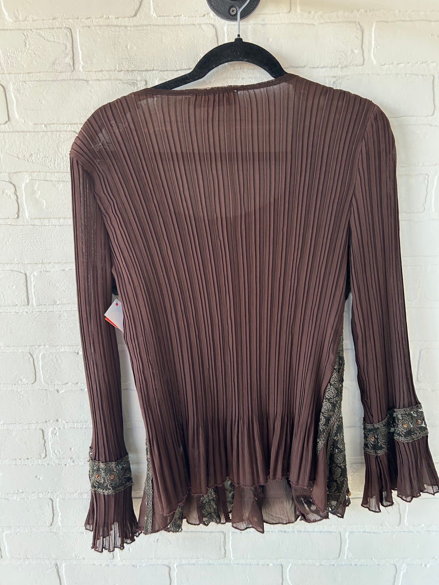 Top Long Sleeve By Pretty Angel In Brown, Size: M