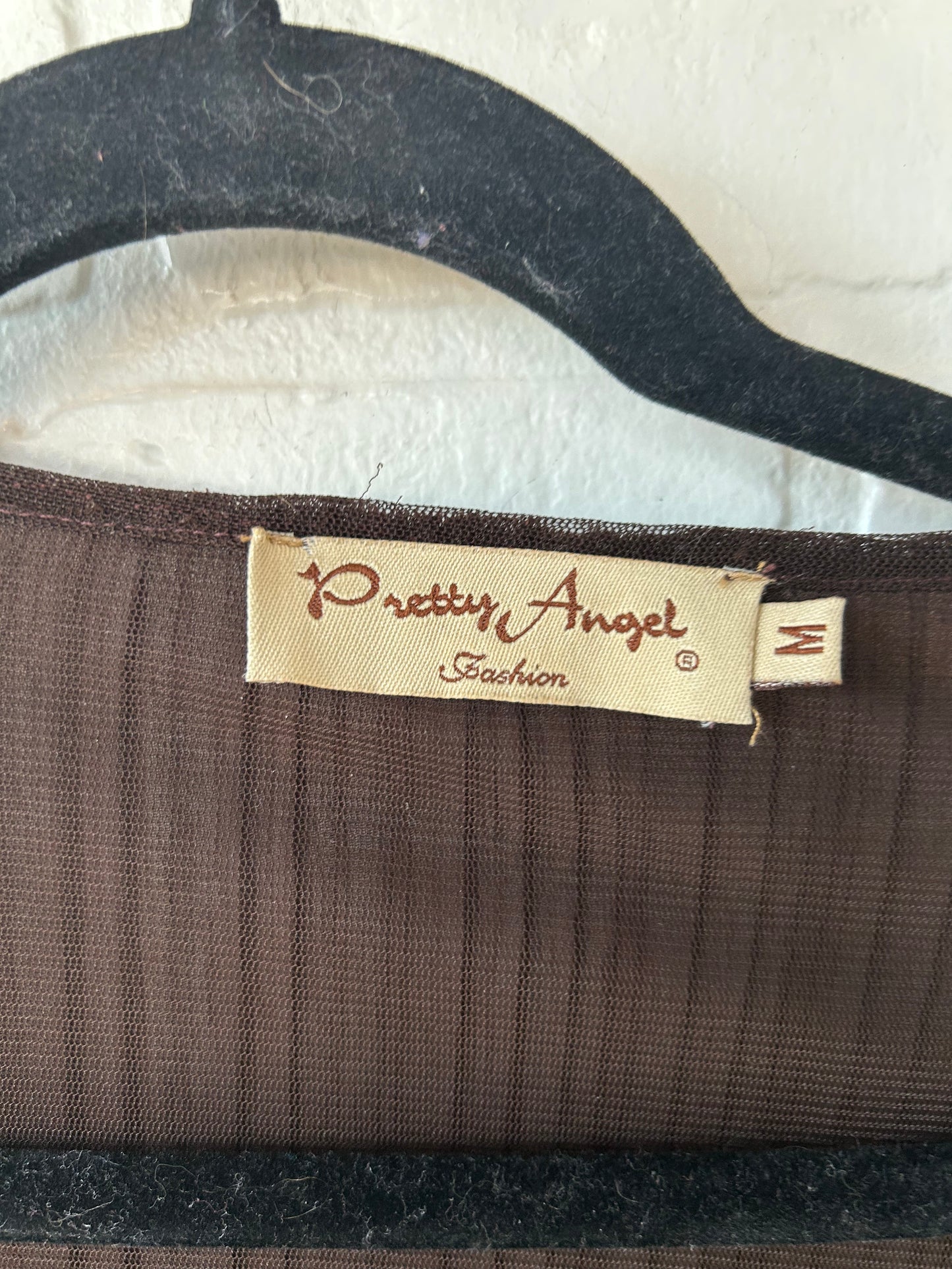 Top Long Sleeve By Pretty Angel In Brown, Size: M