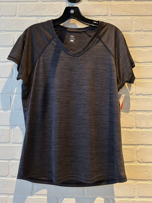 Athletic Top Short Sleeve By LEGEND In Grey, Size: L