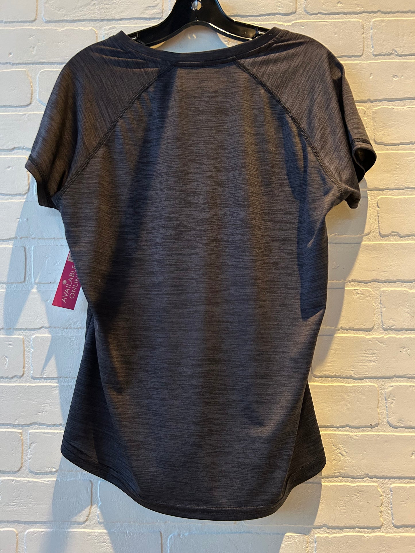 Athletic Top Short Sleeve By LEGEND In Grey, Size: L