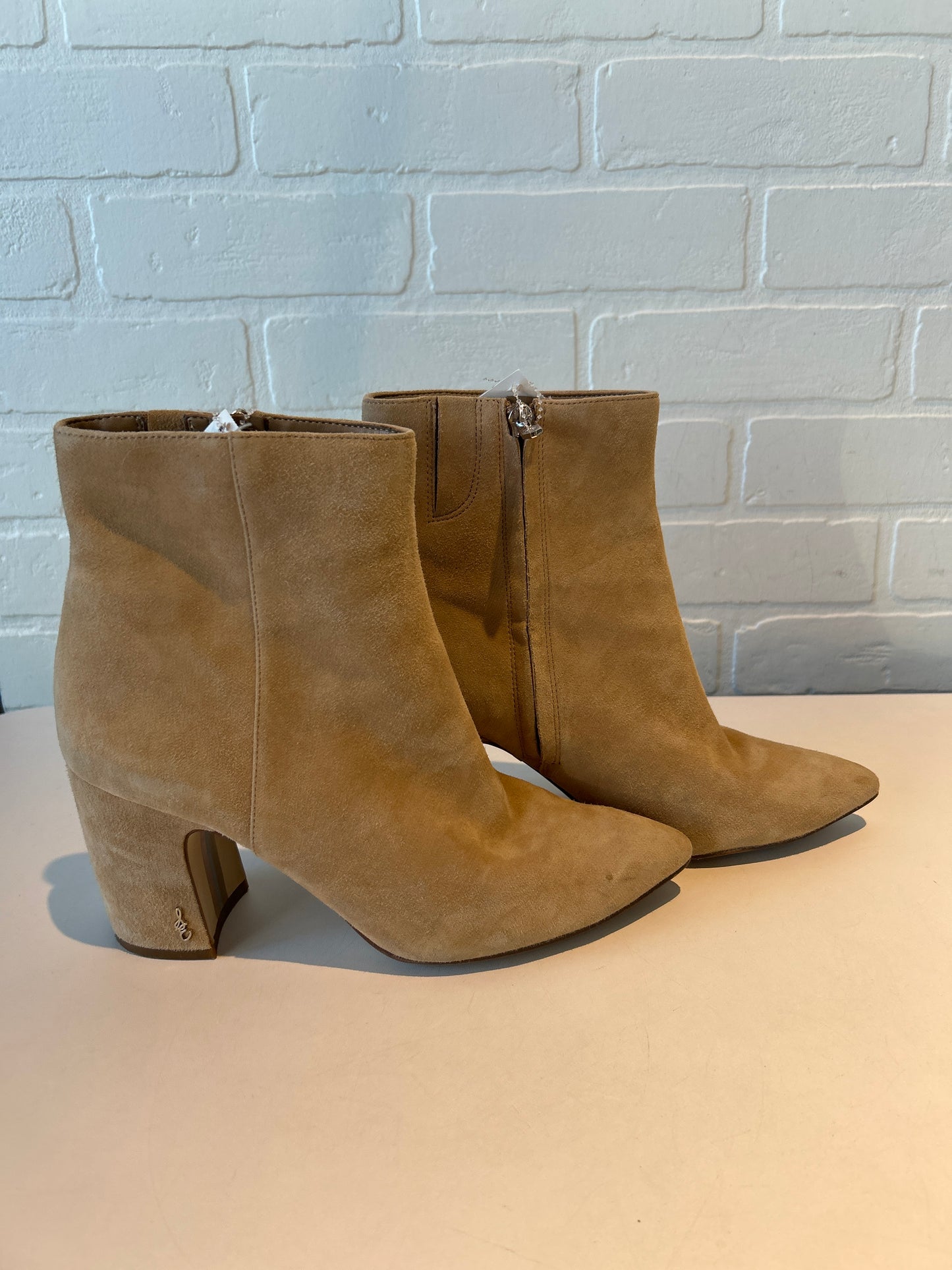 Boots Ankle Heels By Sam Edelman In Tan, Size: 9