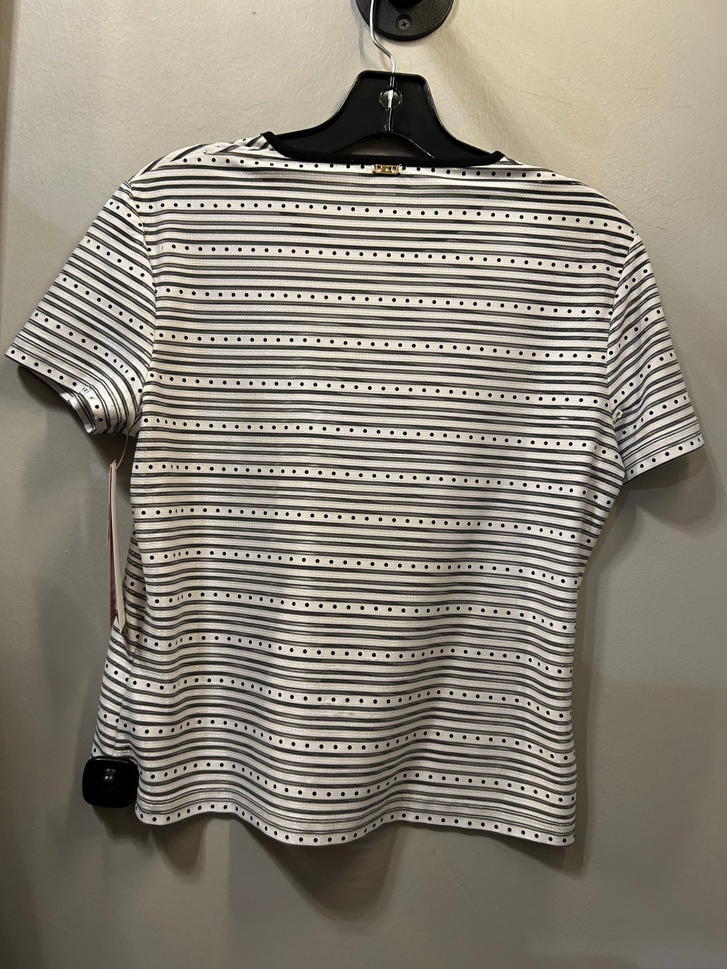 Top Short Sleeve Luxury Designer By St. John In Black & White, Size: S