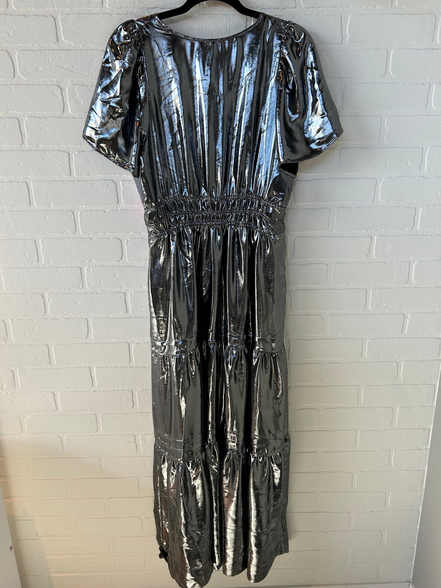 Dress Party Long By Anthropologie In Silver, Size: M