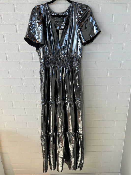 Dress Party Long By Anthropologie In Silver, Size: M