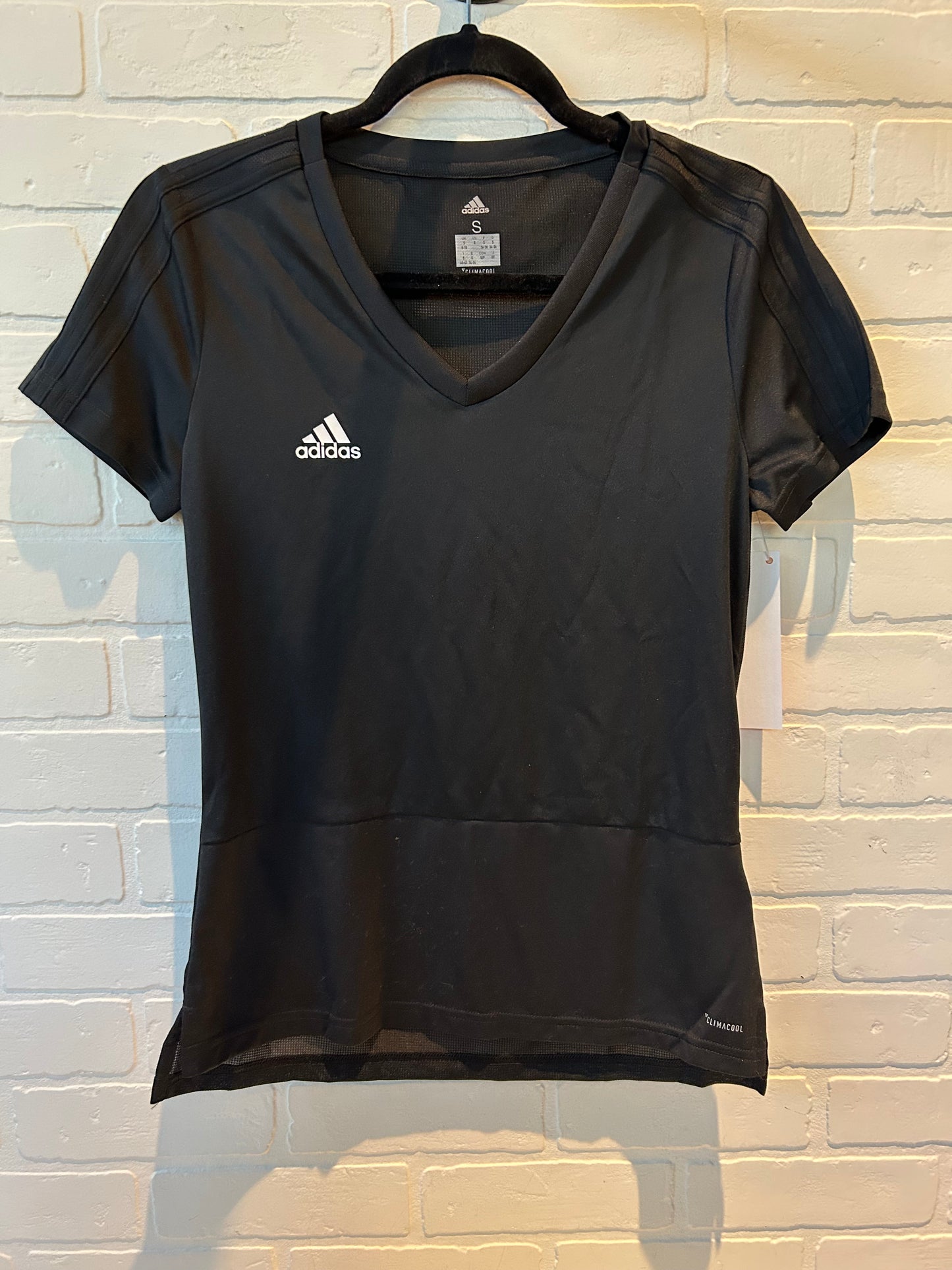 Athletic Top Short Sleeve By Adidas In Black, Size: S