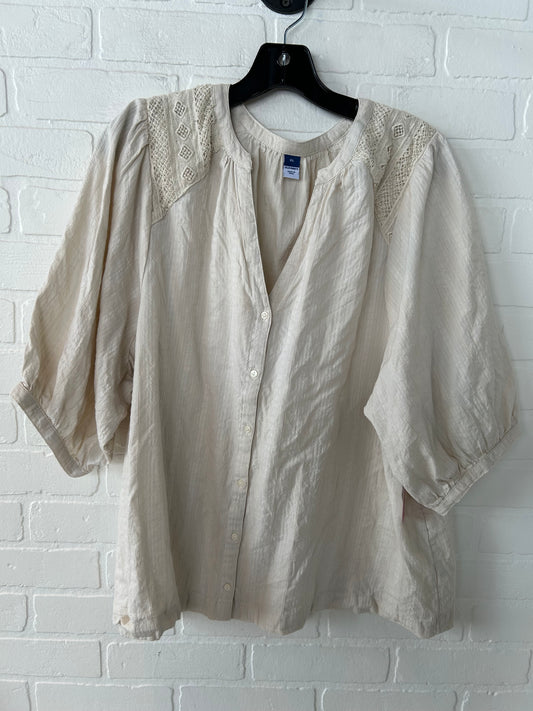 Top Short Sleeve By Old Navy In Beige, Size: Xl