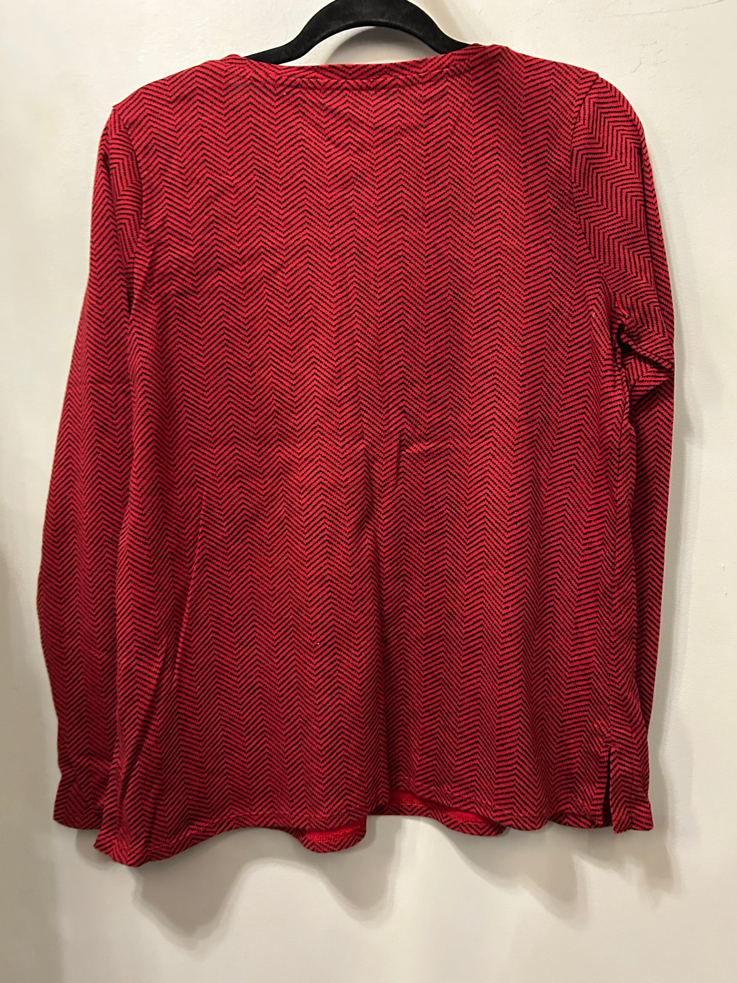 Top Long Sleeve By J. Jill In Black & Red, Size: M