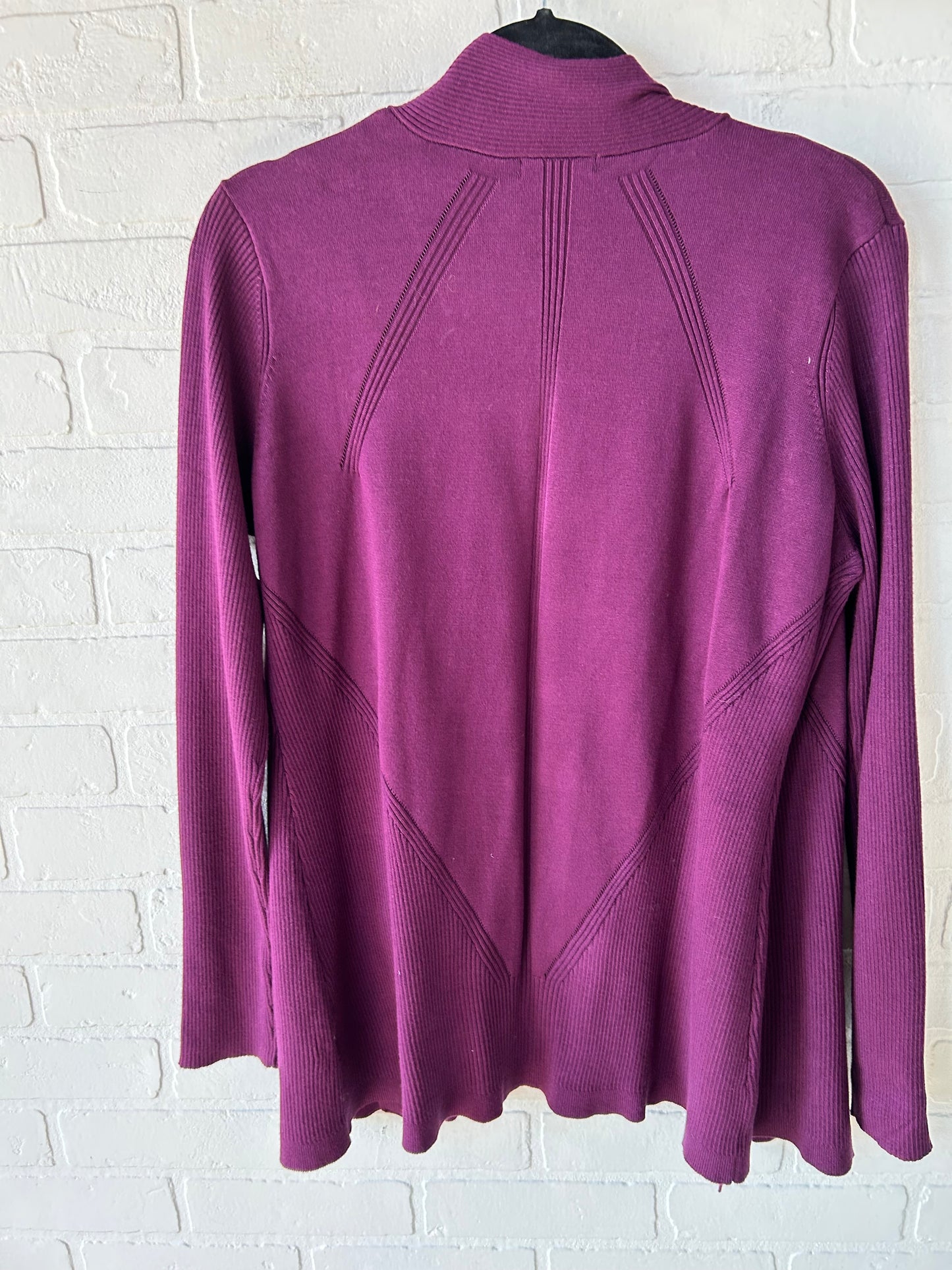 Sweater Cardigan By  LETY & ME  In Purple, Size: L