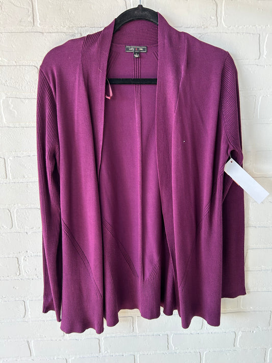 Sweater Cardigan By  LETY & ME  In Purple, Size: L
