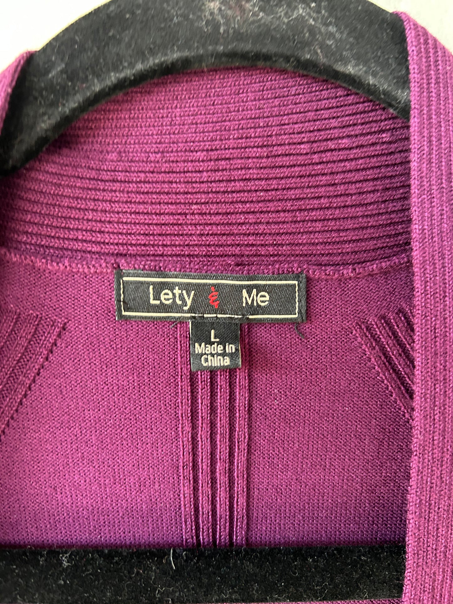 Sweater Cardigan By  LETY & ME  In Purple, Size: L