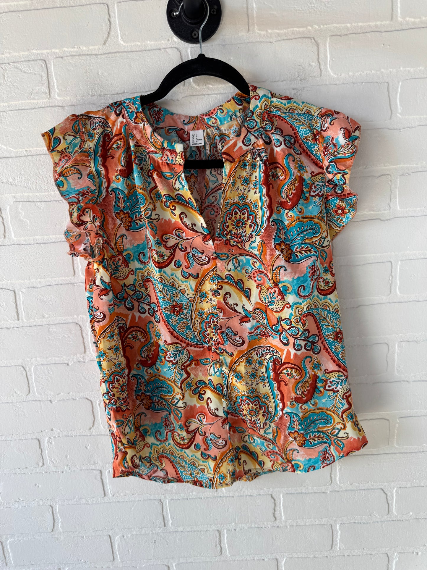 Top Sleeveless By Cme In Orange, Size: M