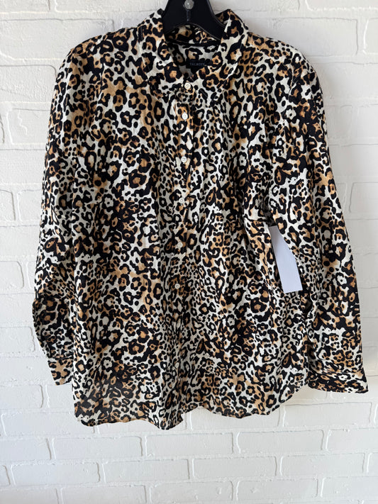 Top Long Sleeve By Talbots In Animal Print, Size: L