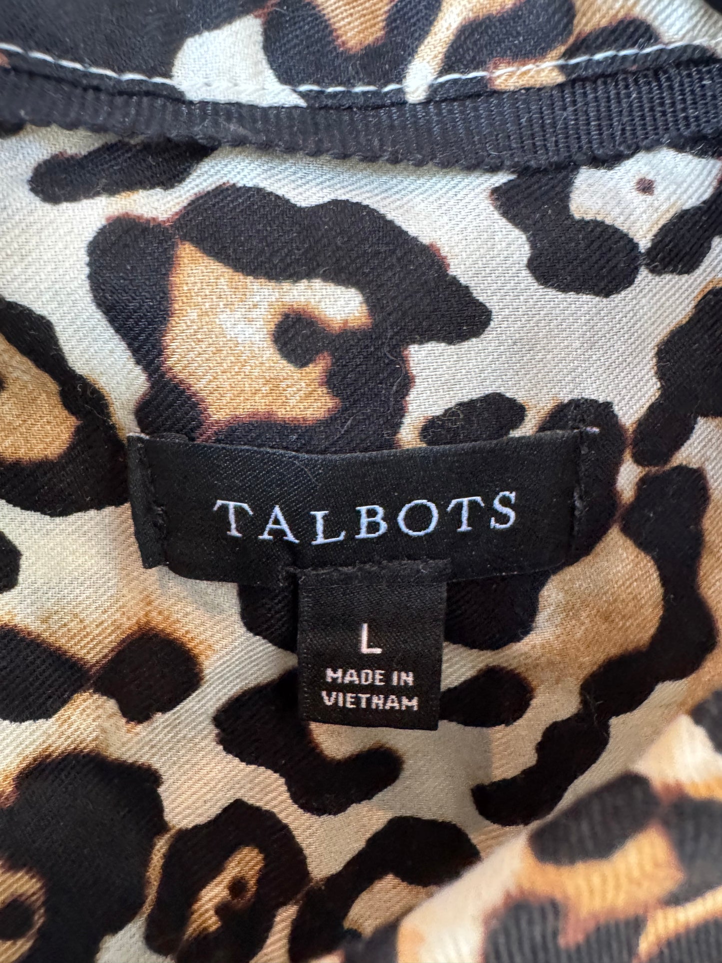 Top Long Sleeve By Talbots In Animal Print, Size: L