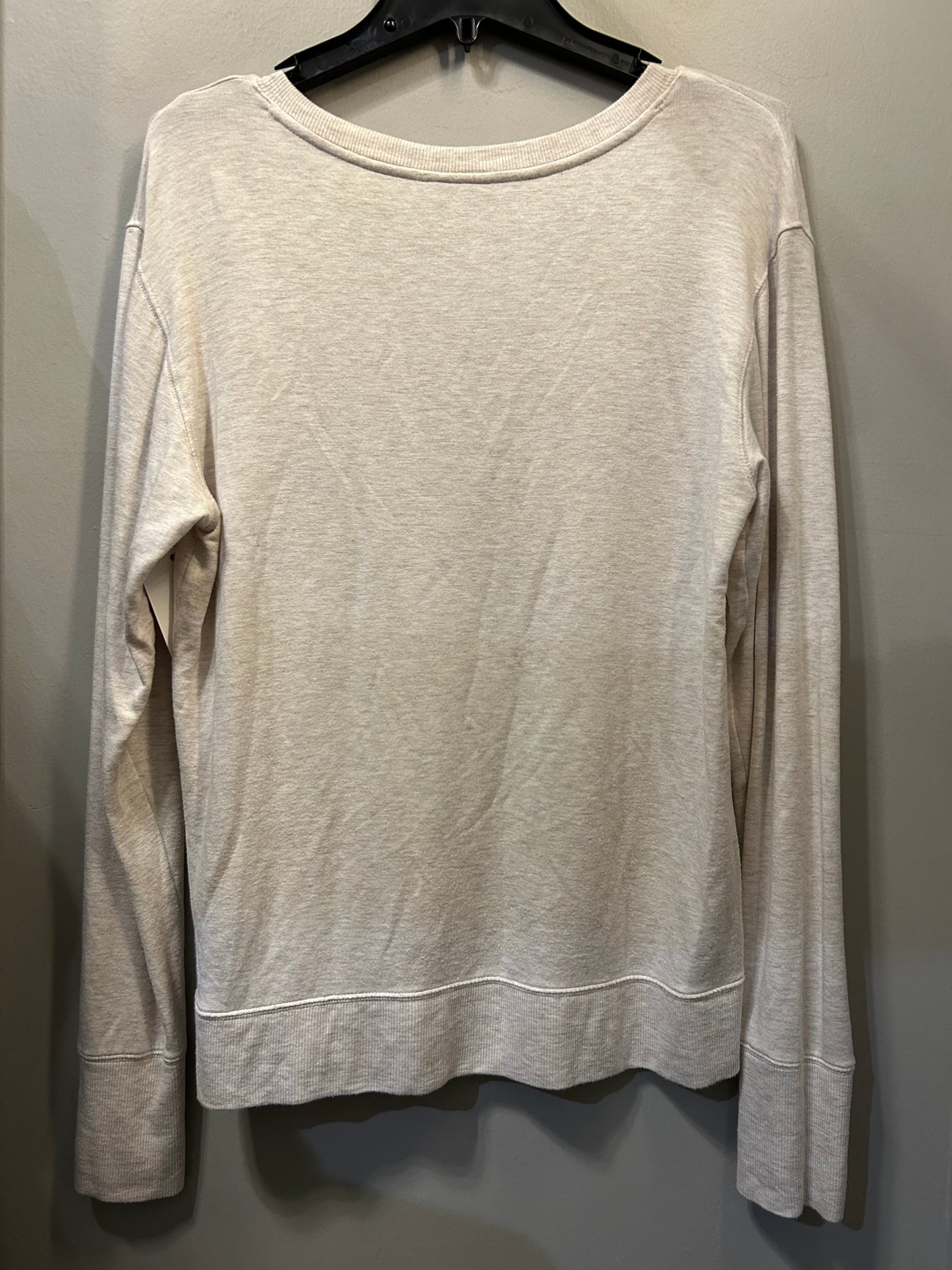 Athletic Top Long Sleeve Collar By Athleta In Cream, Size: M