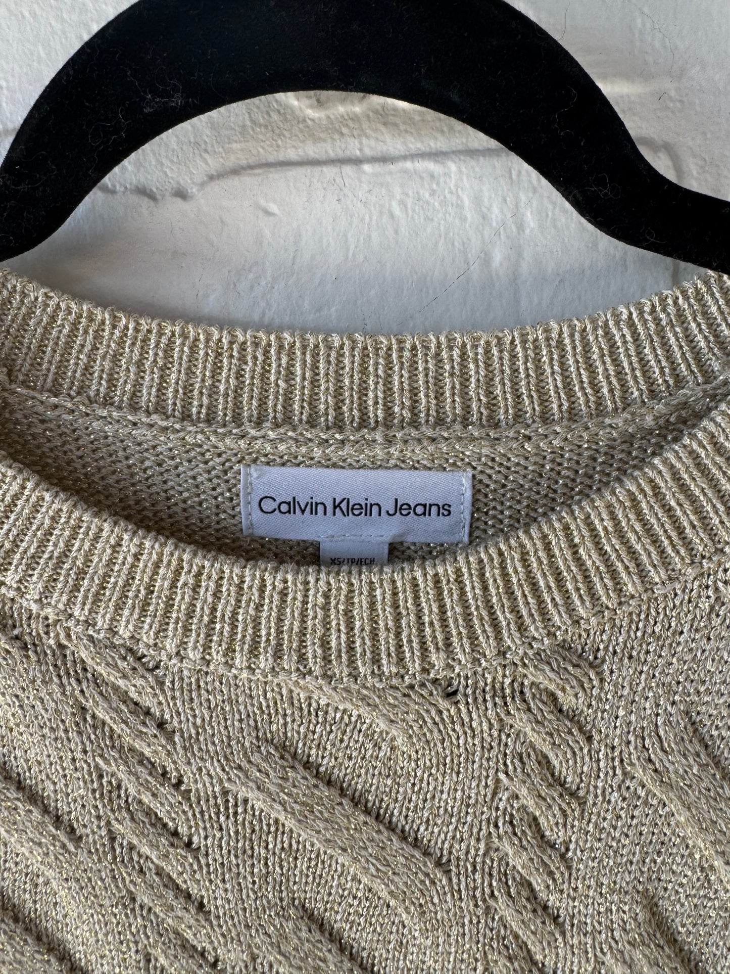 Vest Sweater By Calvin Klein In Gold, Size: Xs