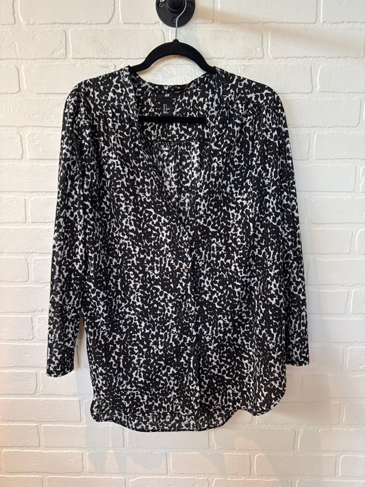 Top Long Sleeve By H&m In Black & White, Size: S