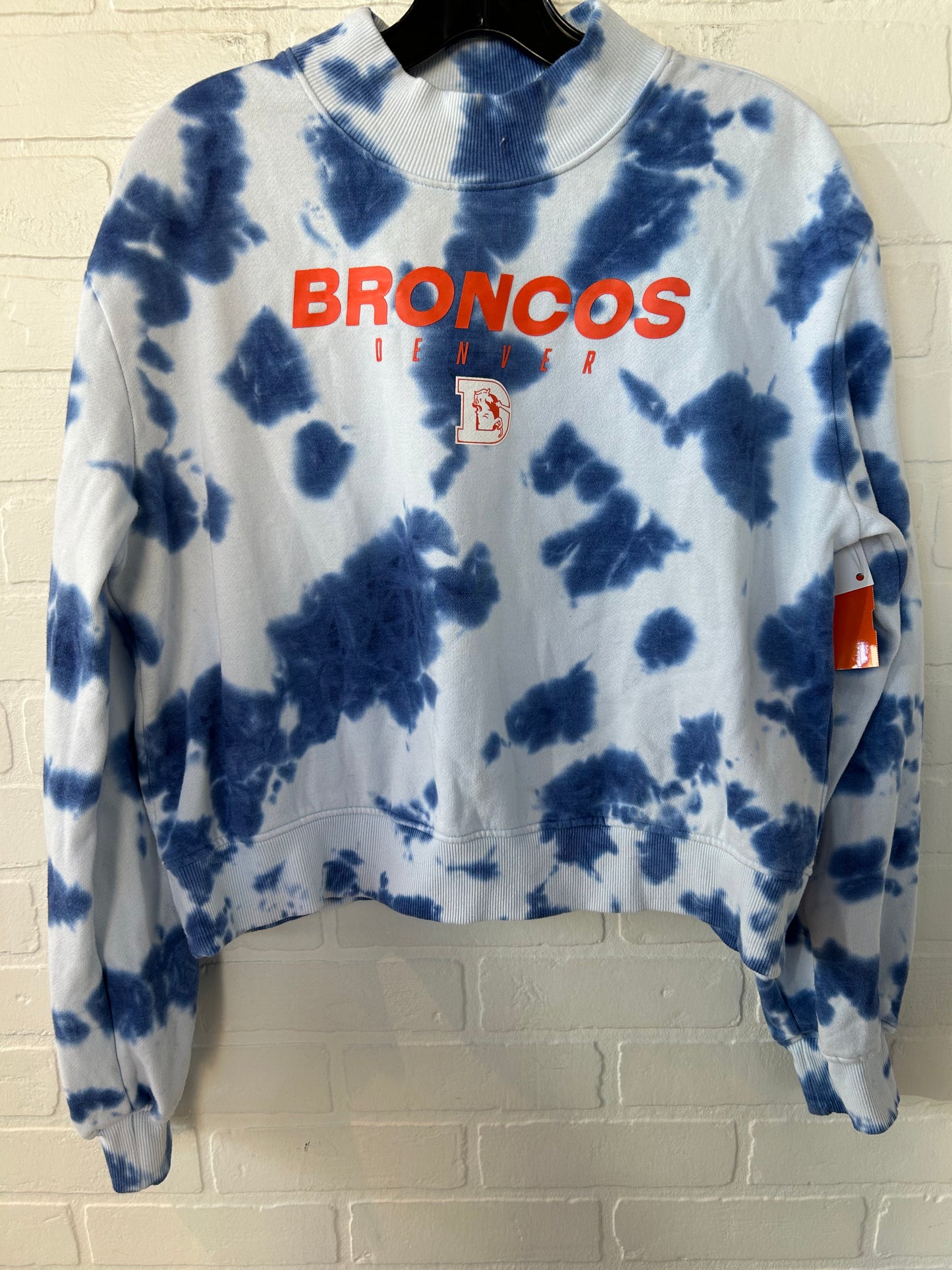 Sweatshirt Crewneck By Junk Food In Blue & White, Size: M