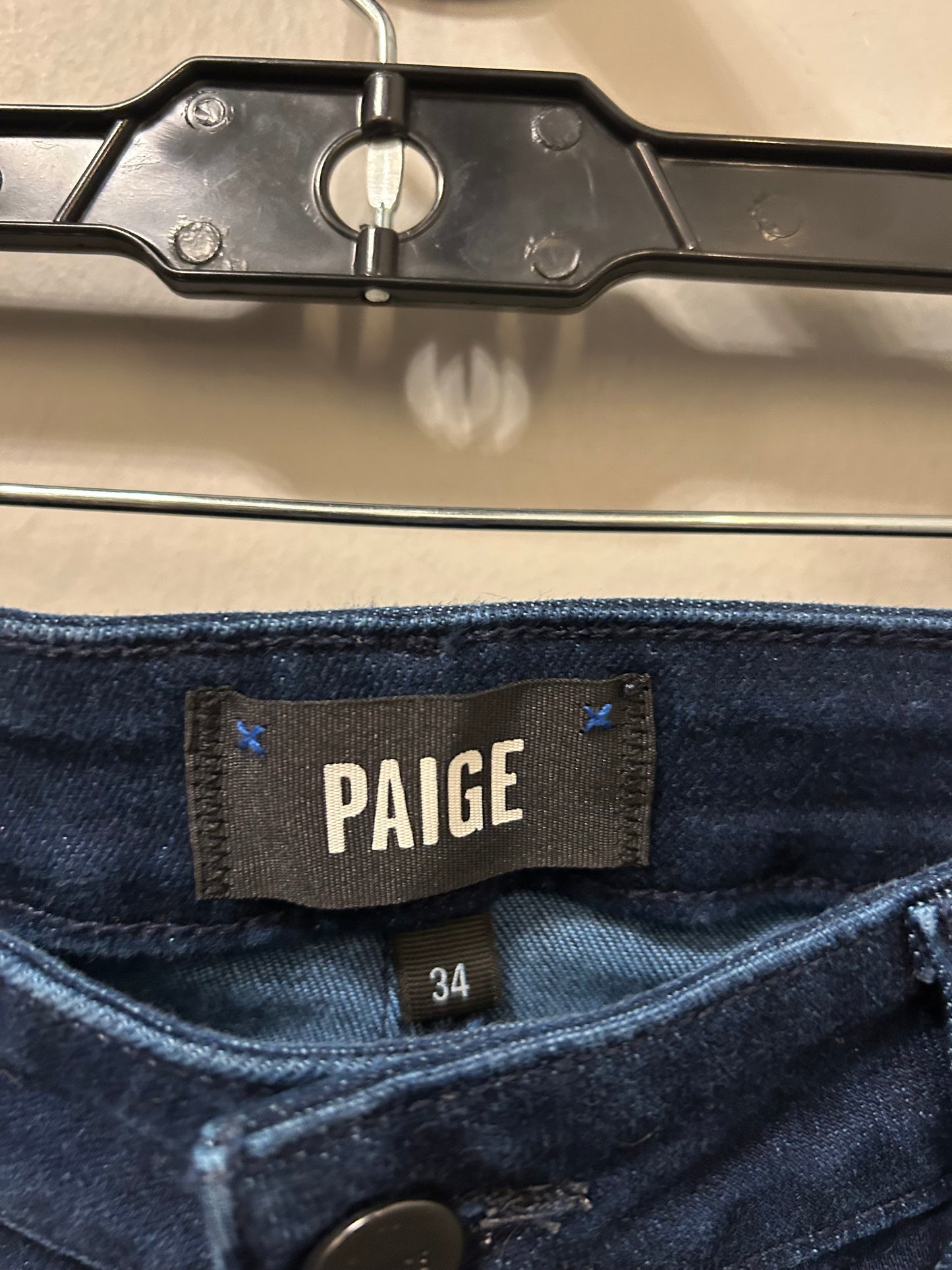 Jeans Straight By Paige In Blue Denim, Size: 18