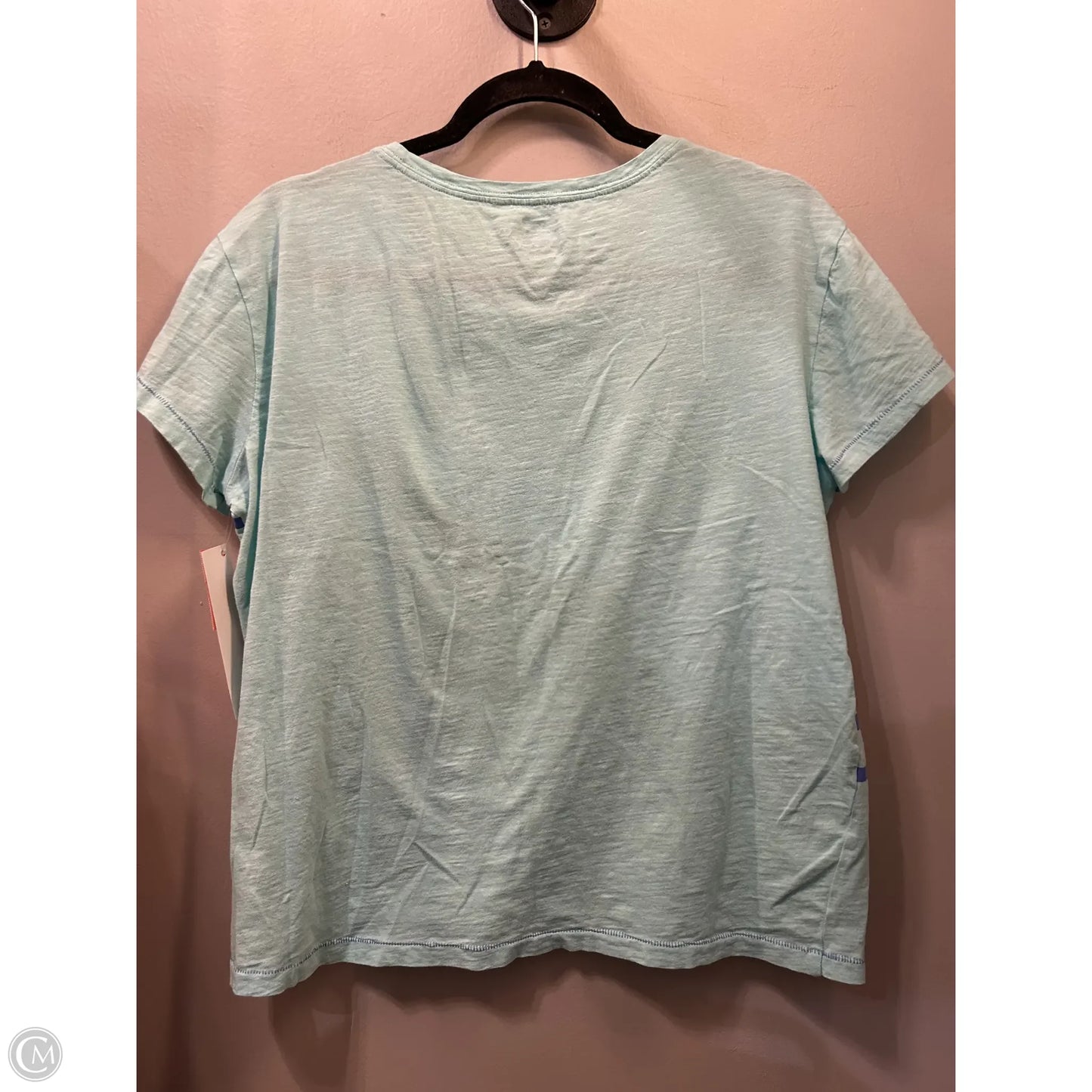 Top Short Sleeve By Vineyard Vines In Blue & Green, Size: M