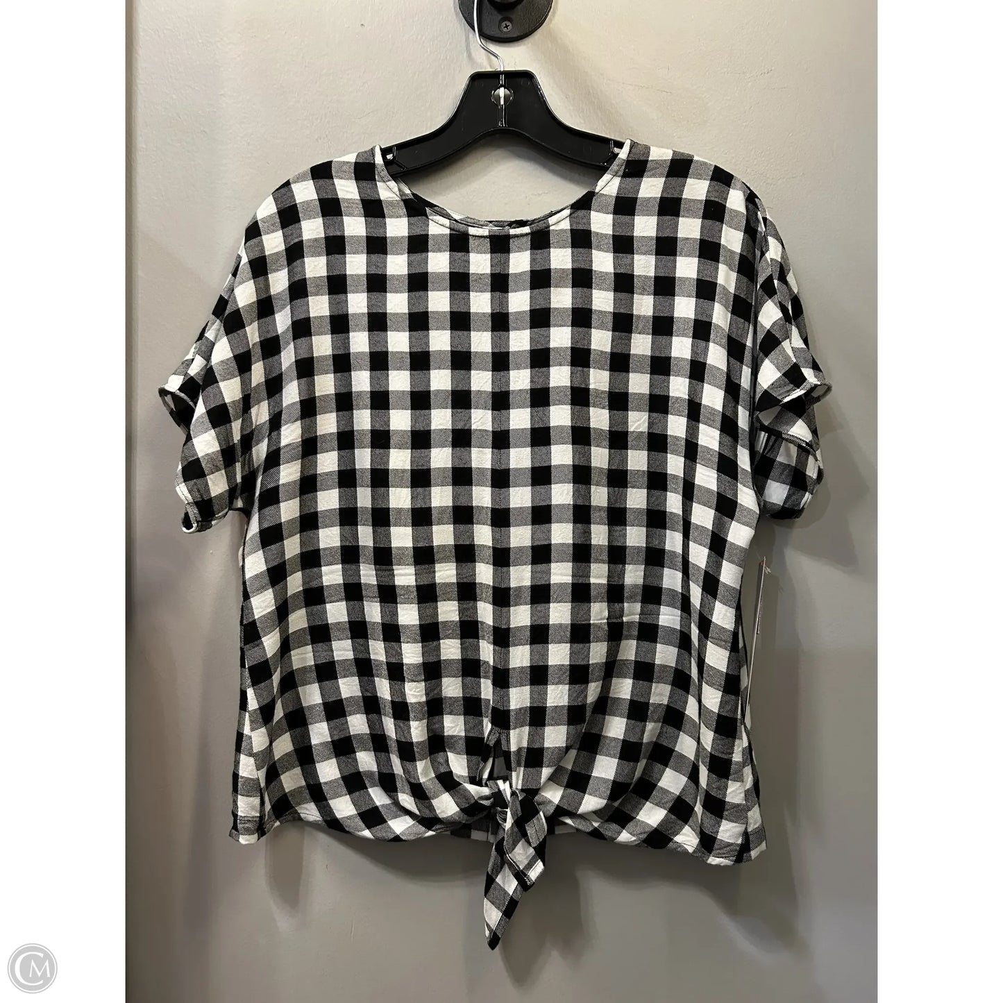 Top Short Sleeve By Madewell In Black & White, Size: S