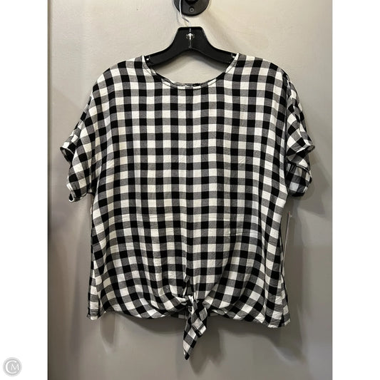 Top Short Sleeve By Madewell In Black & White, Size: S