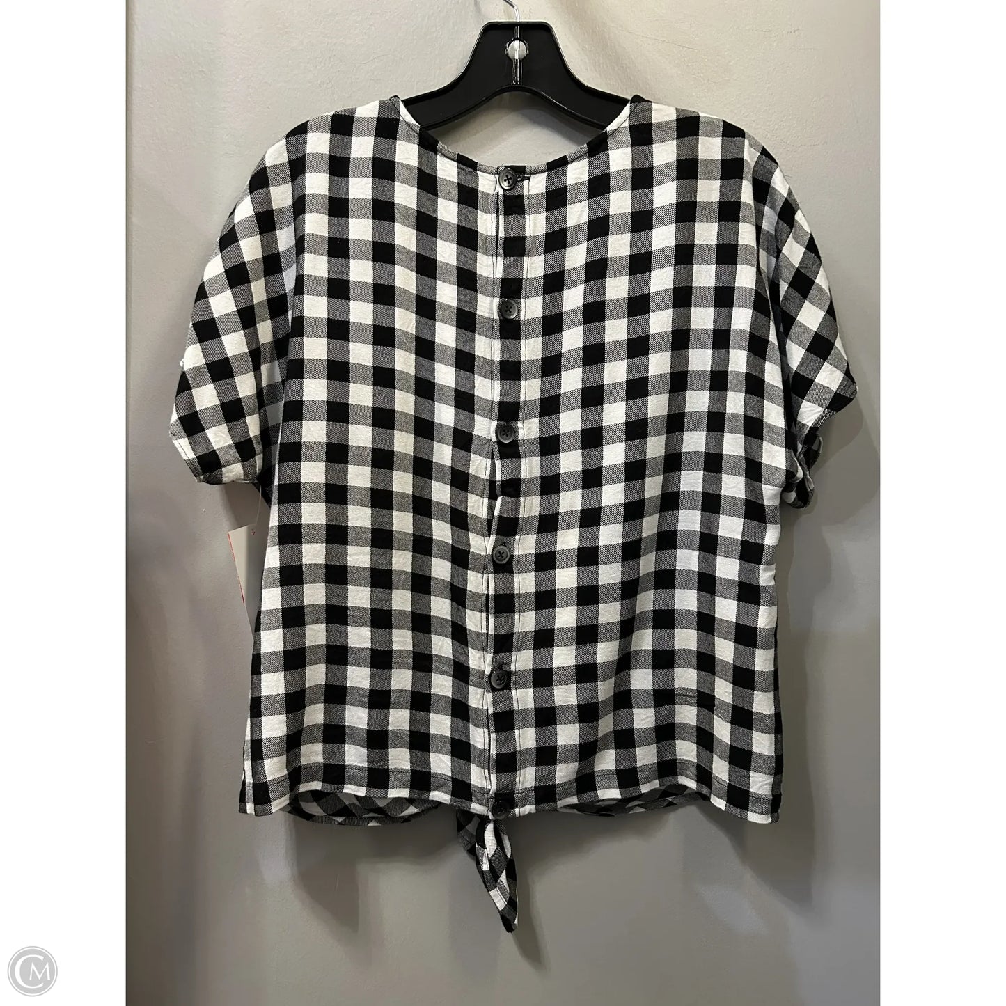 Top Short Sleeve By Madewell In Black & White, Size: S