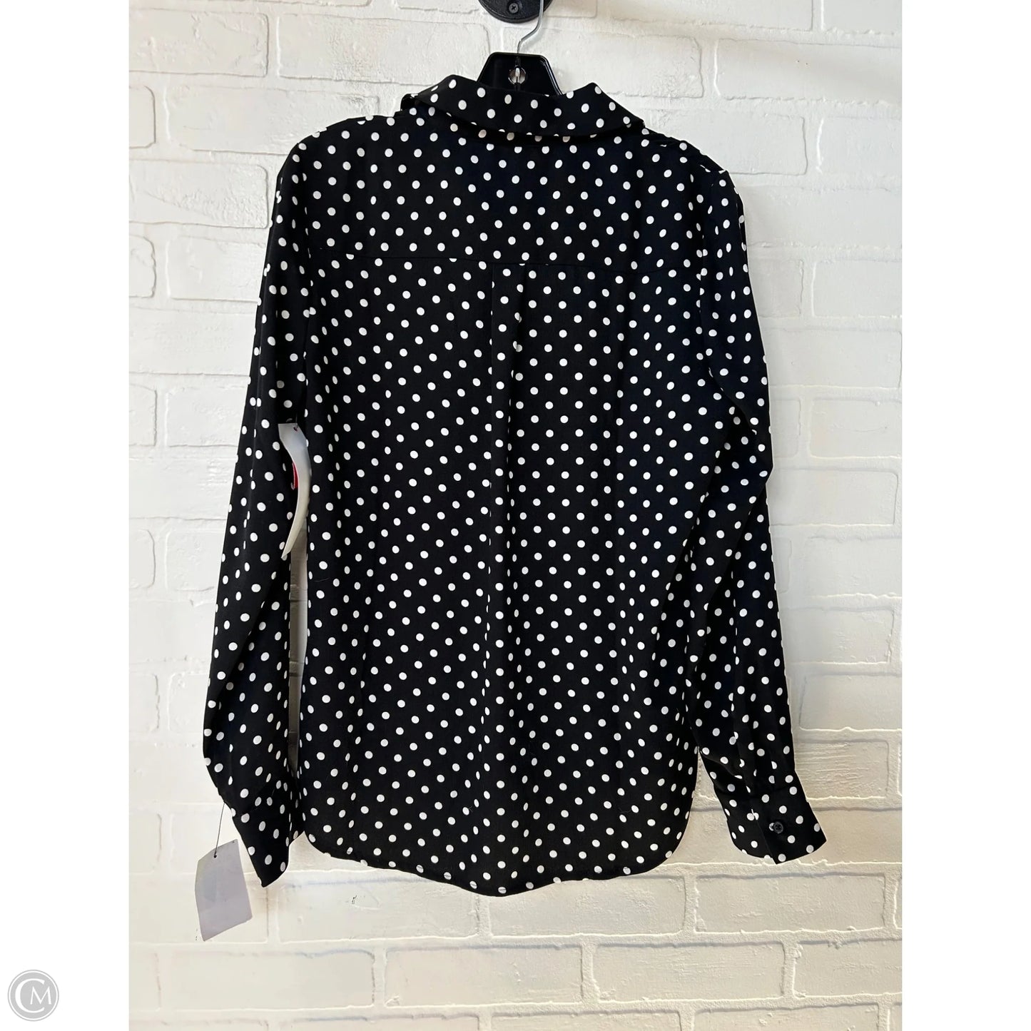 Top Long Sleeve By Halogen In Black & White, Size: S