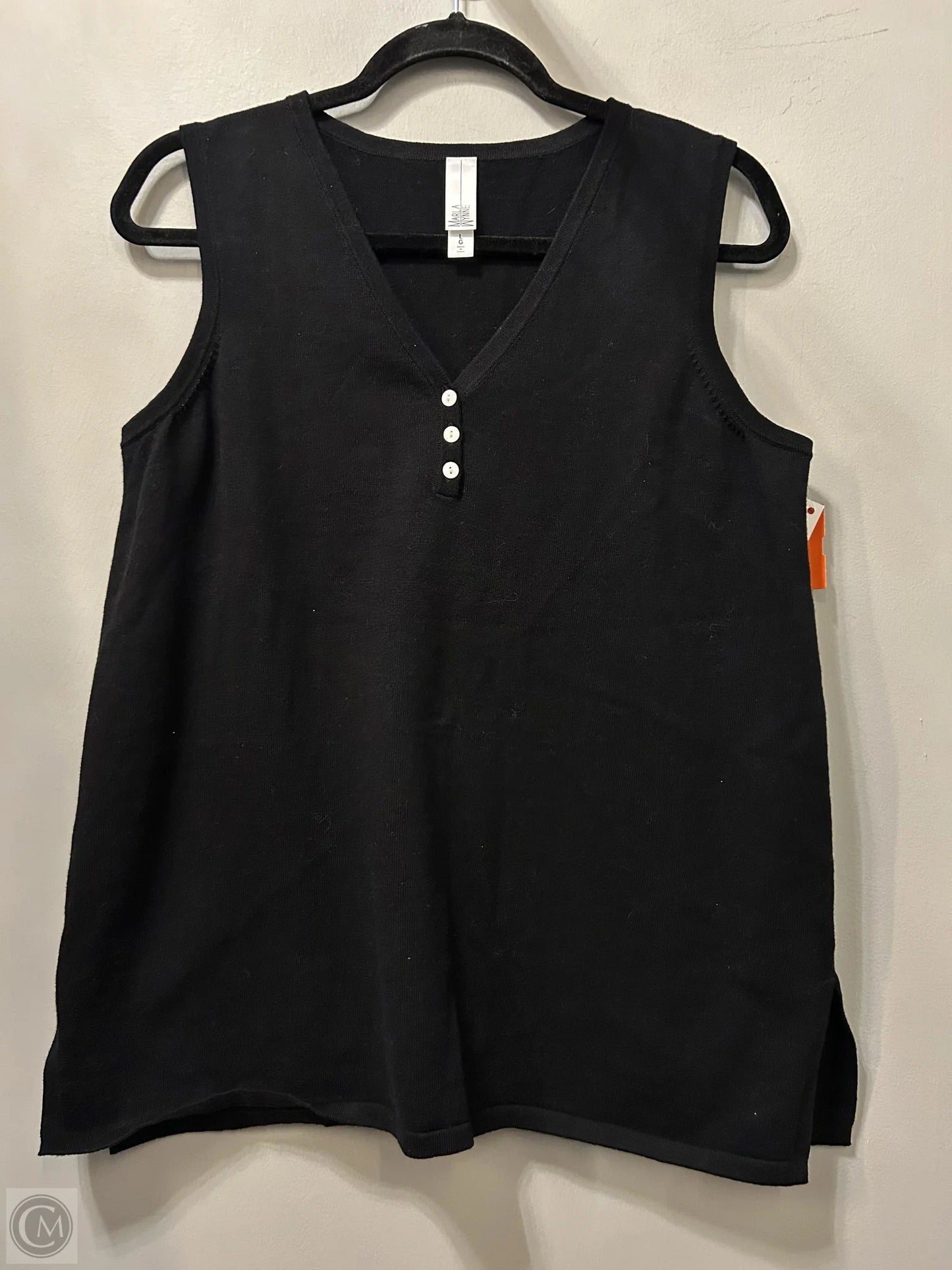 Vest Sweater By Clothes Mentor In Black, Size: L