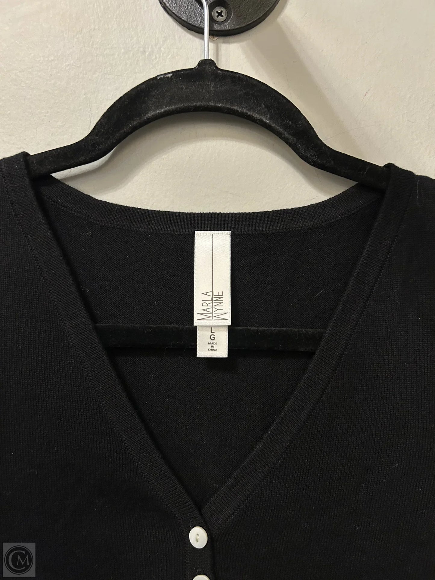 Vest Sweater By Clothes Mentor In Black, Size: L