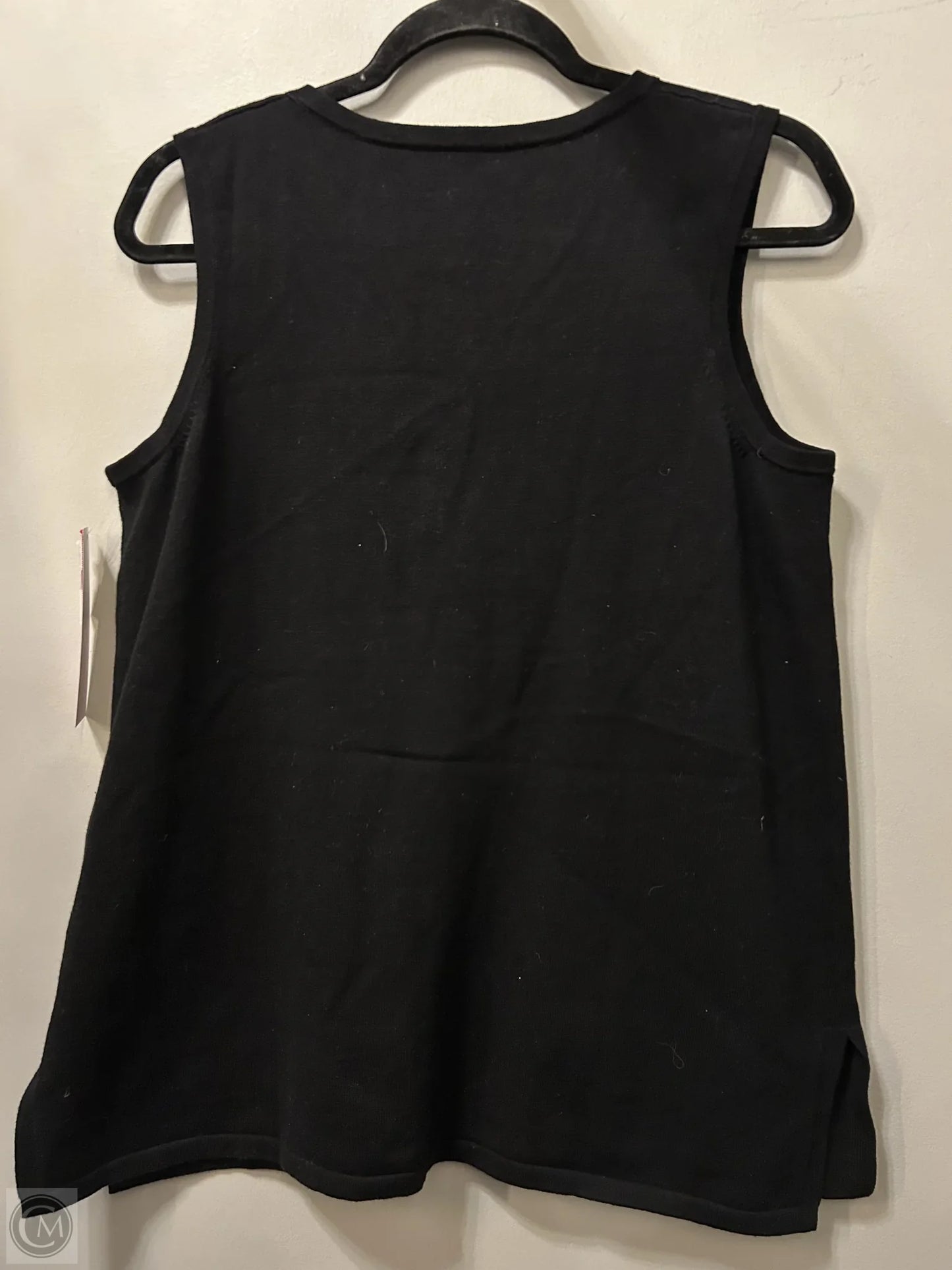 Vest Sweater By Clothes Mentor In Black, Size: L