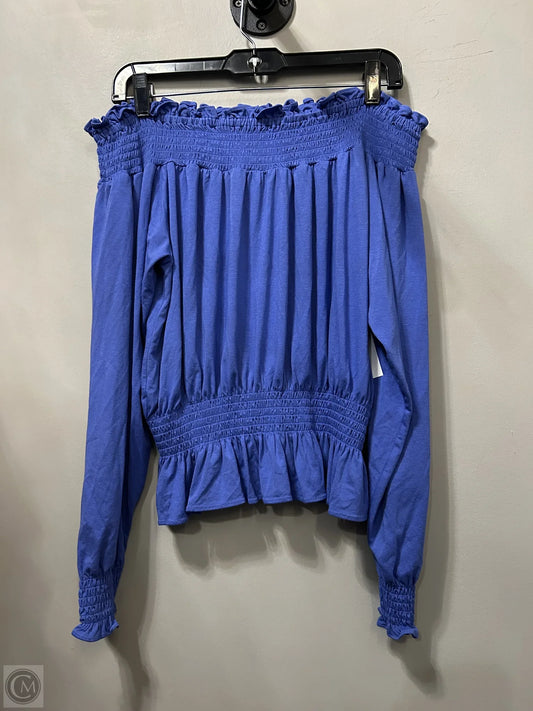 Top Long Sleeve By Lauren By Ralph Lauren In Blue, Size: M