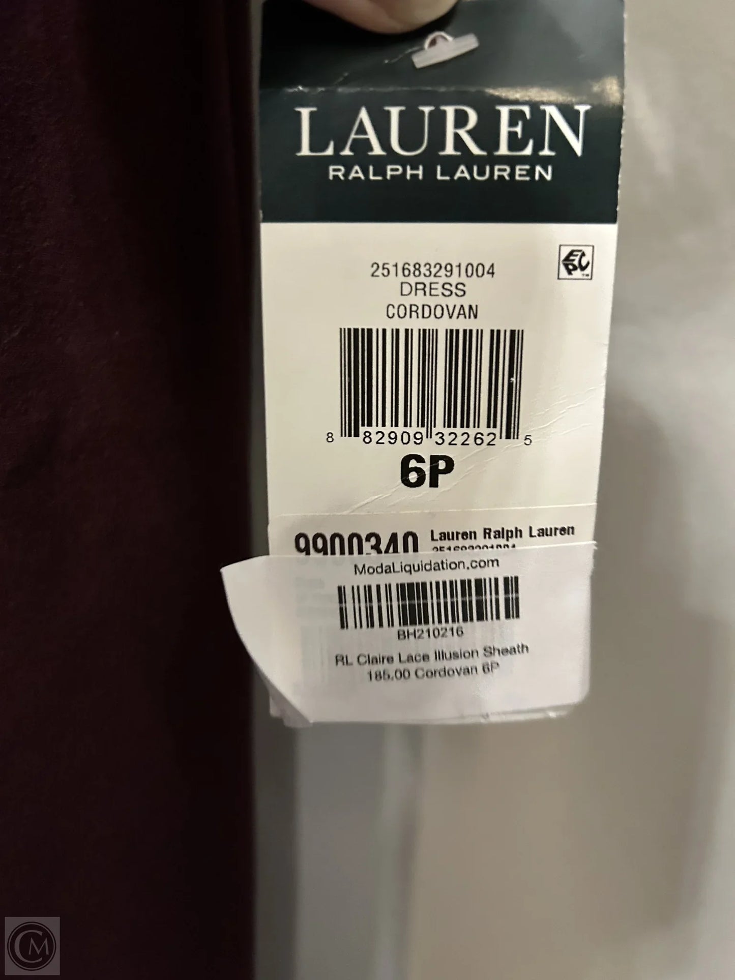 Dress Party Midi By Lauren By Ralph Lauren In Maroon, Size: Sp
