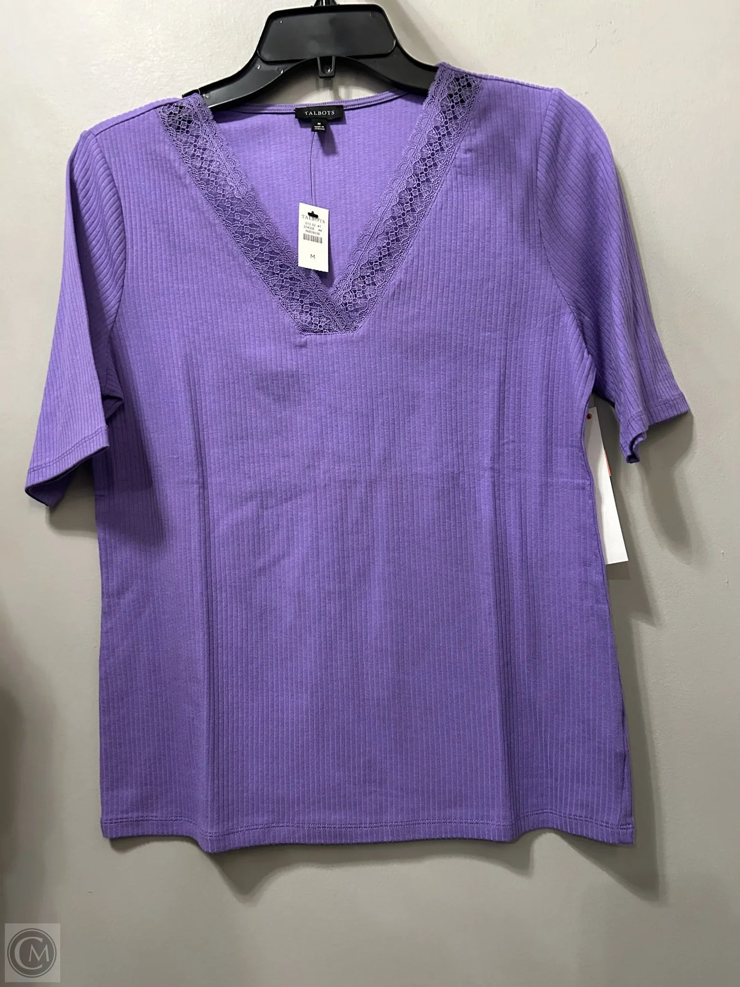 Top Short Sleeve By Talbots In Purple, Size: M