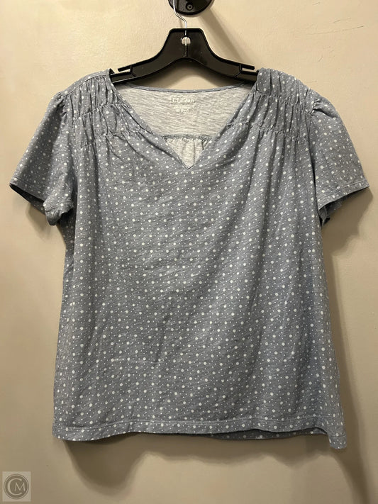 Top Short Sleeve By L.l. Bean In Blue & White, Size: M
