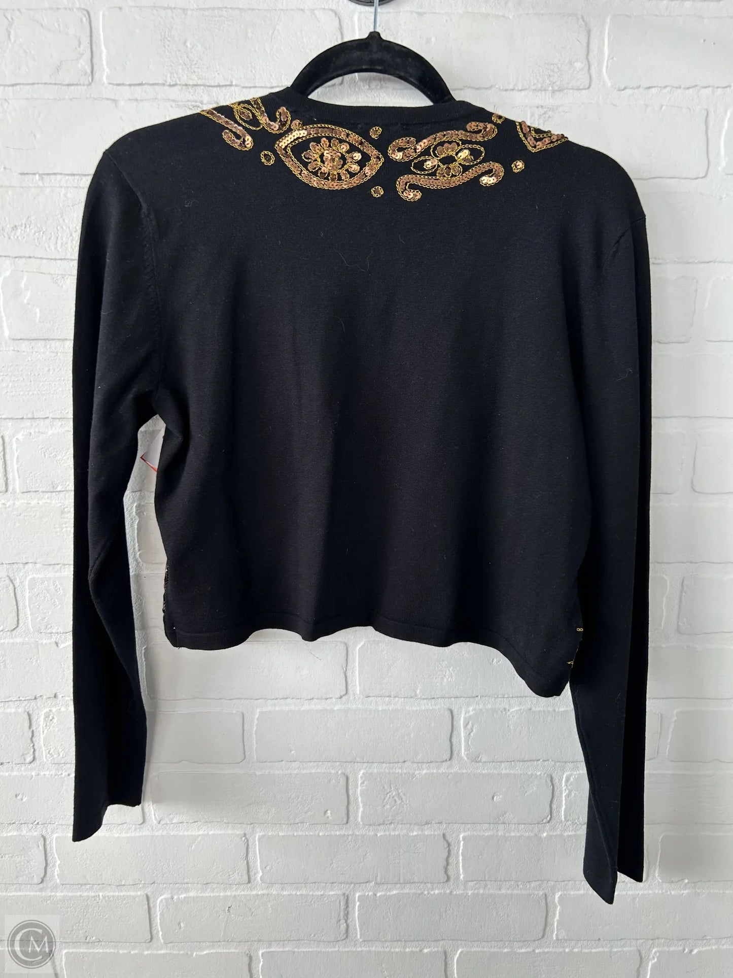 Bolero By Chicos In Black & Gold, Size: M