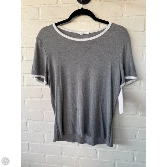 Top Short Sleeve By Threads 4 Thought In Grey & White, Size: L