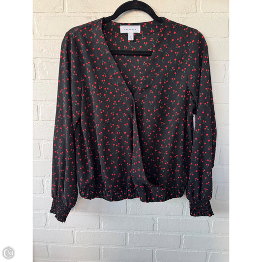 Top Long Sleeve By POPSUGAR In Black & Red, Size: S