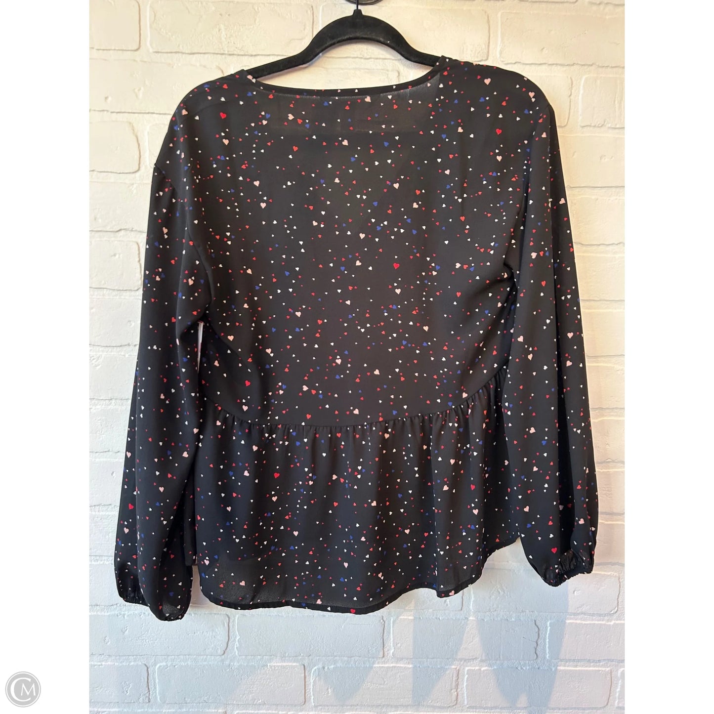 Top Long Sleeve By Cme In Black & Red, Size: S