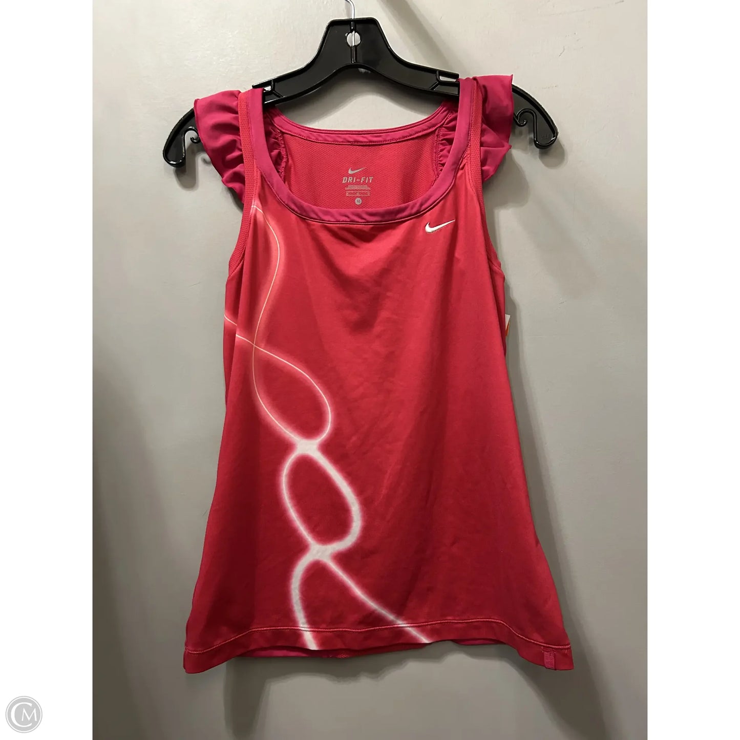 Athletic Tank Top By Nike In Pink & White, Size: M