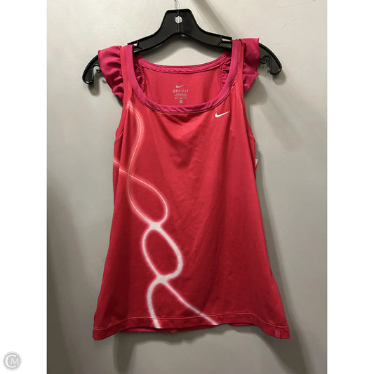 Athletic Tank Top By Nike In Pink & White, Size: M