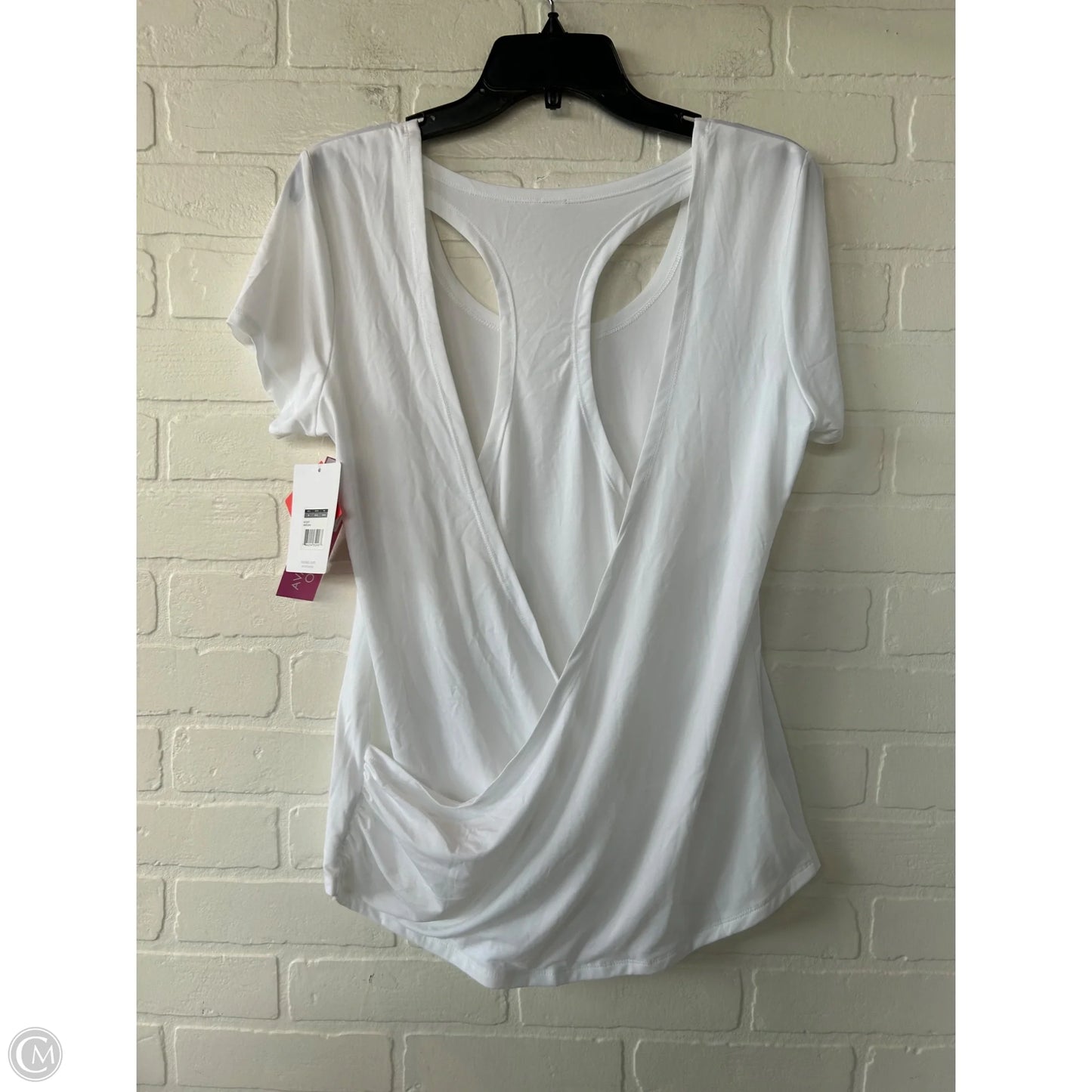 Athletic Top Short Sleeve By Marika In White, Size: M