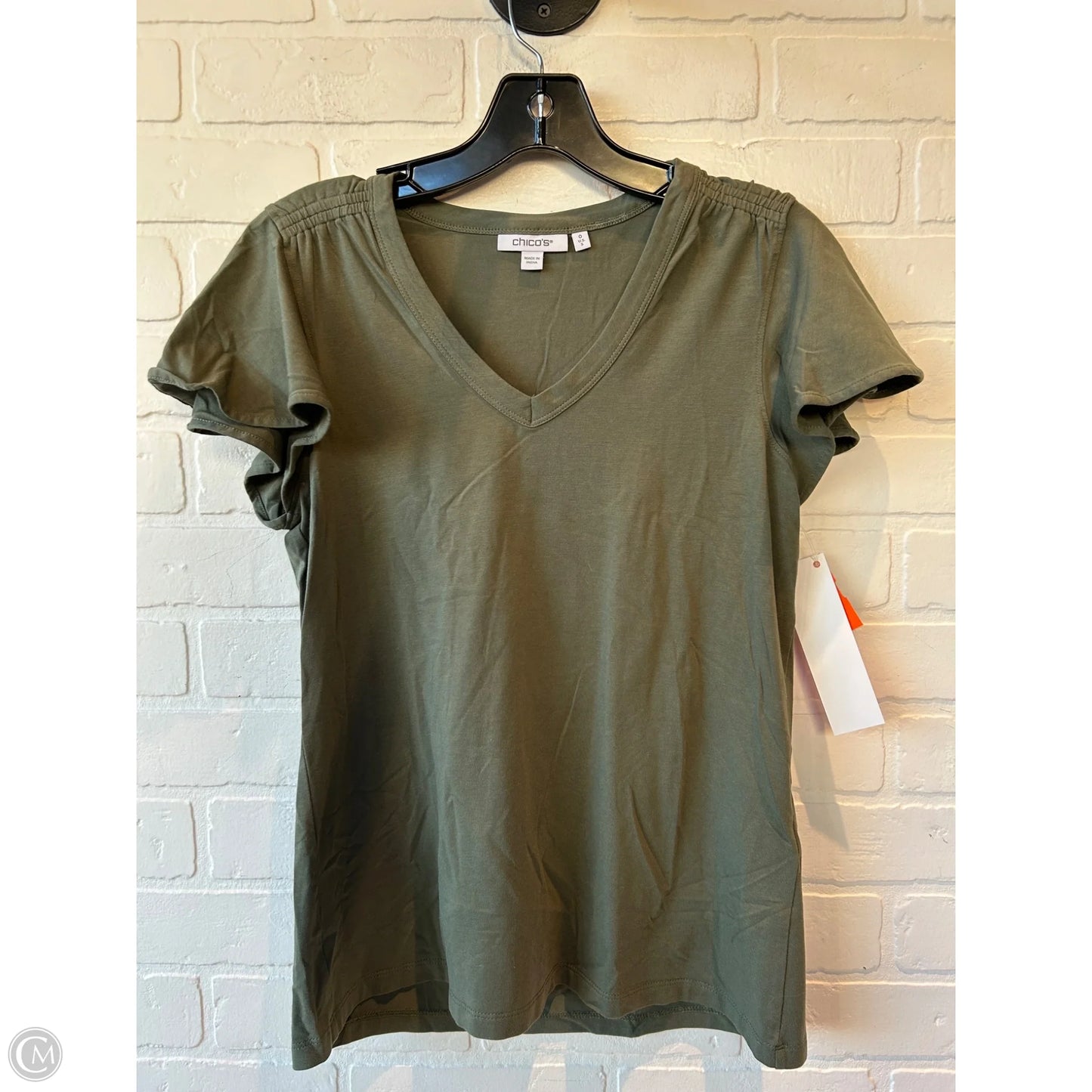 Top Short Sleeve By Chicos In Green, Size: S