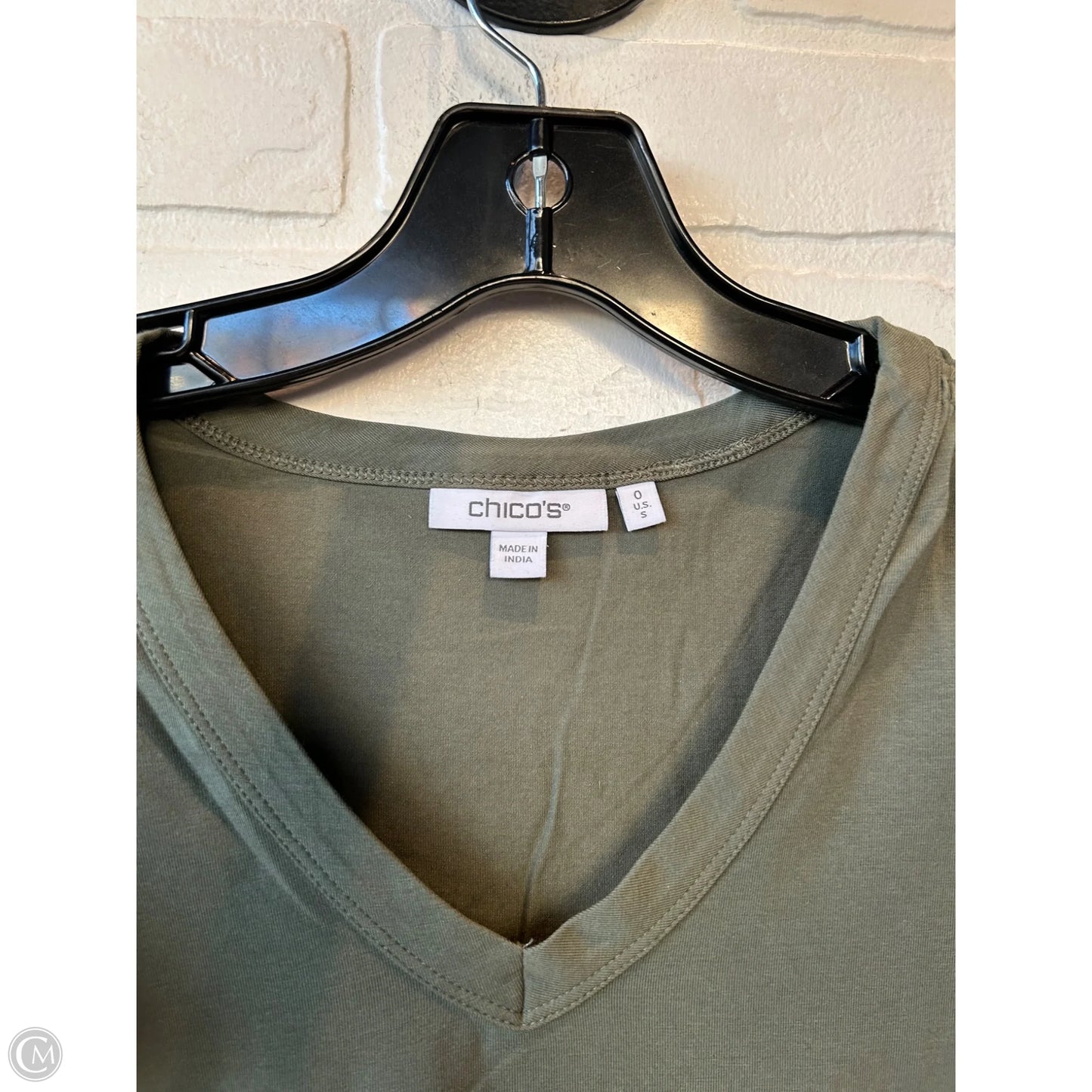 Top Short Sleeve By Chicos In Green, Size: S