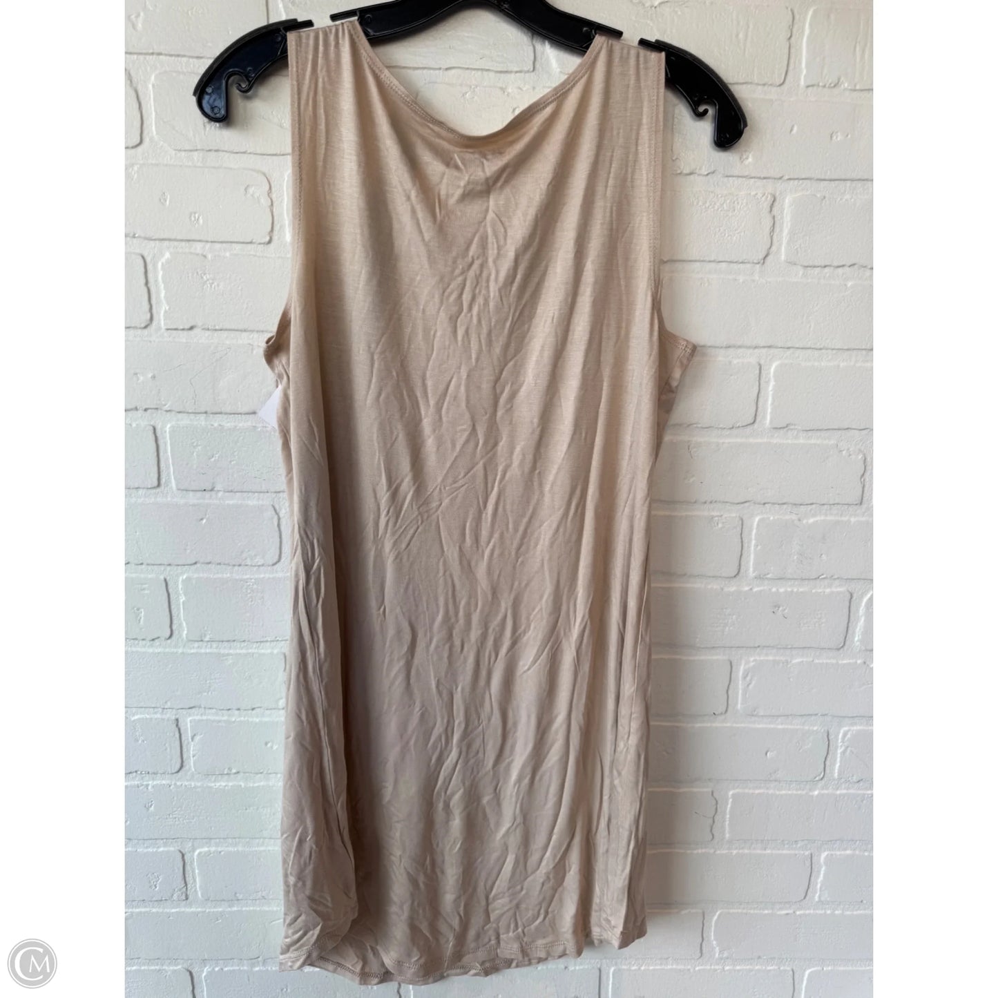 Top Sleeveless By Logo In Tan, Size: M