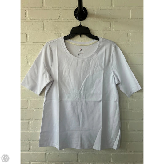 Top Short Sleeve Basic By Isaac Mizrahi Live Qvc In White, Size: M