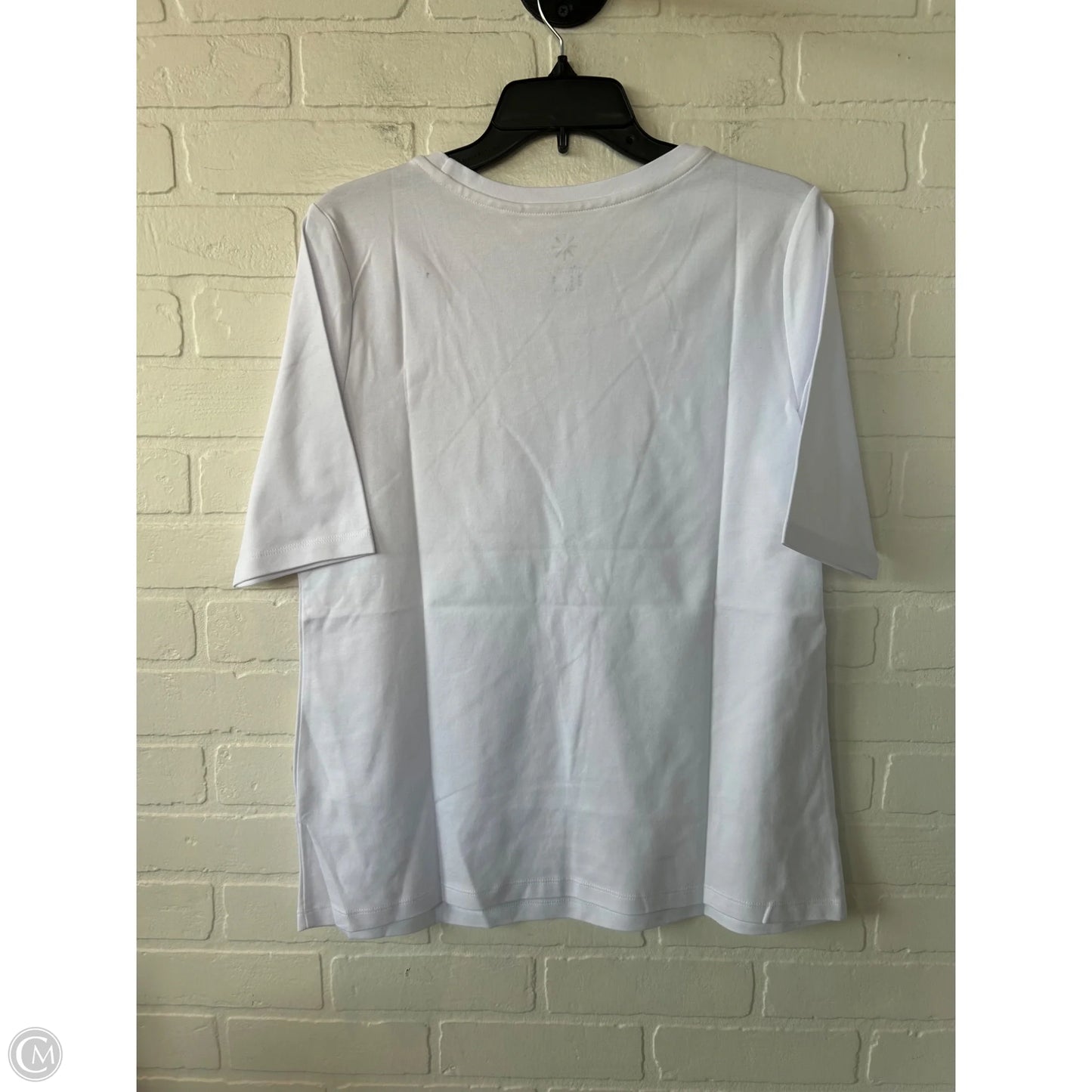 Top Short Sleeve Basic By Isaac Mizrahi Live Qvc In White, Size: M