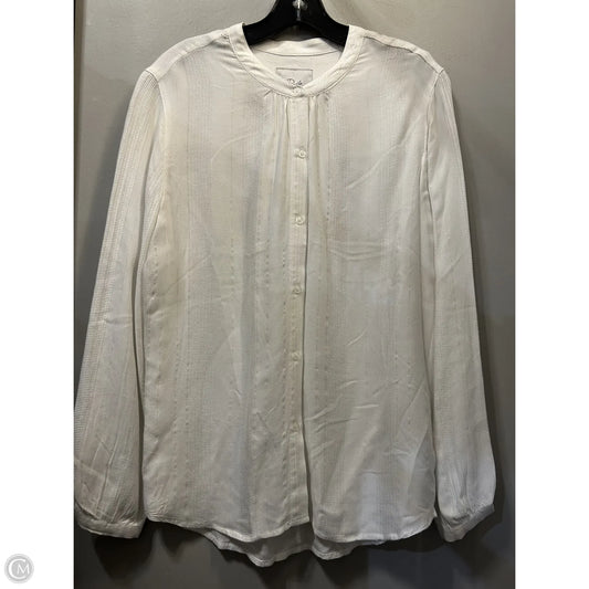 Top Long Sleeve By Rails In Gold & White, Size: L