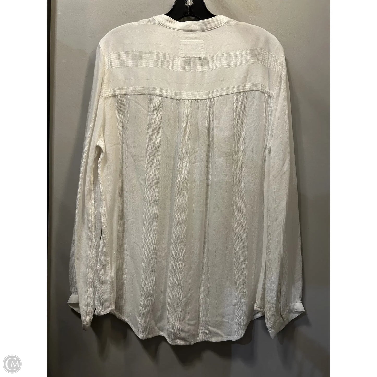 Top Long Sleeve By Rails In Gold & White, Size: L