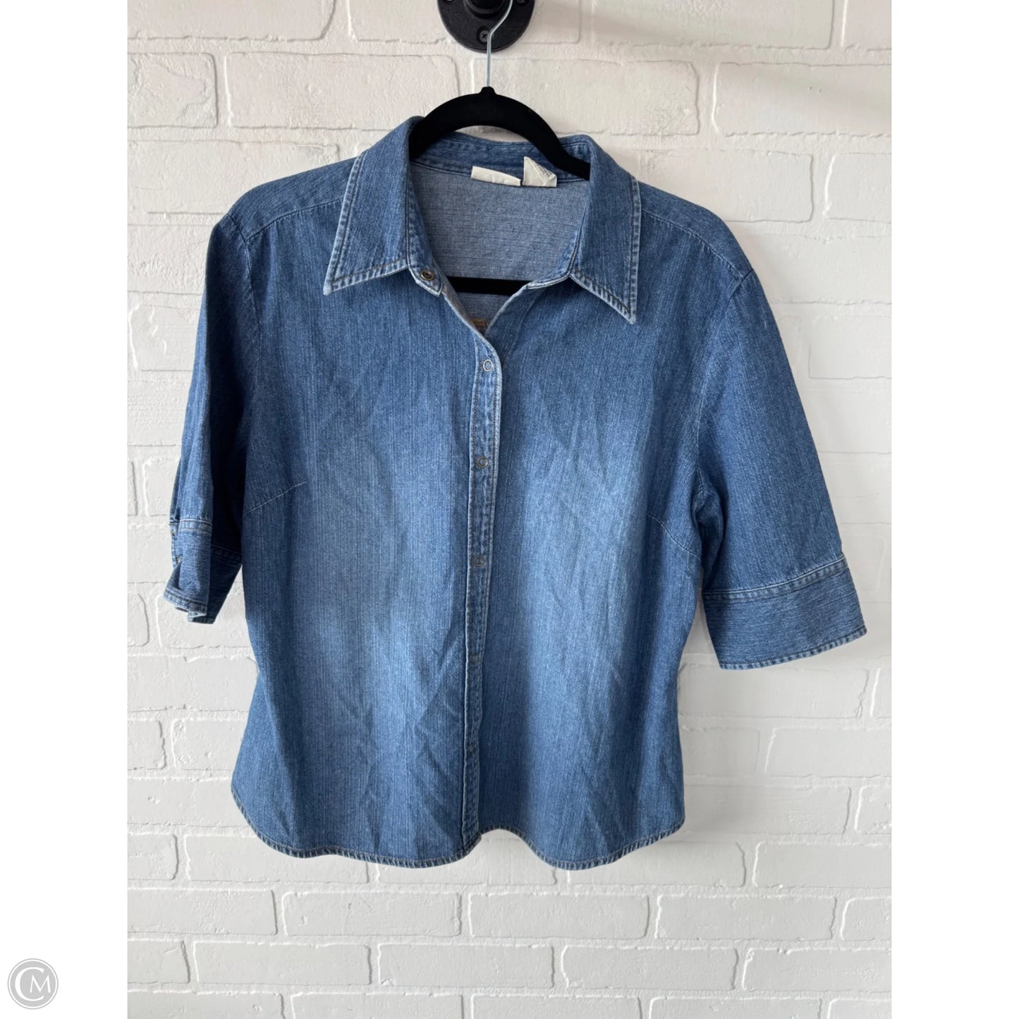 Top Short Sleeve By St Johns Bay In Blue Denim, Size: Xl