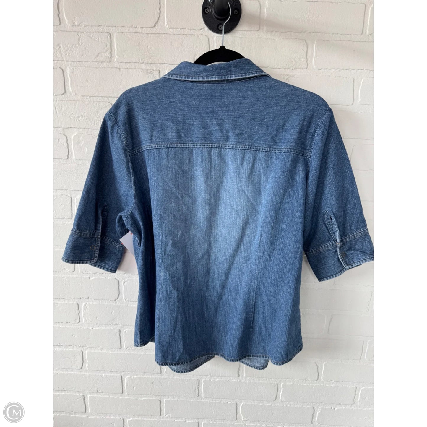 Top Short Sleeve By St Johns Bay In Blue Denim, Size: Xl